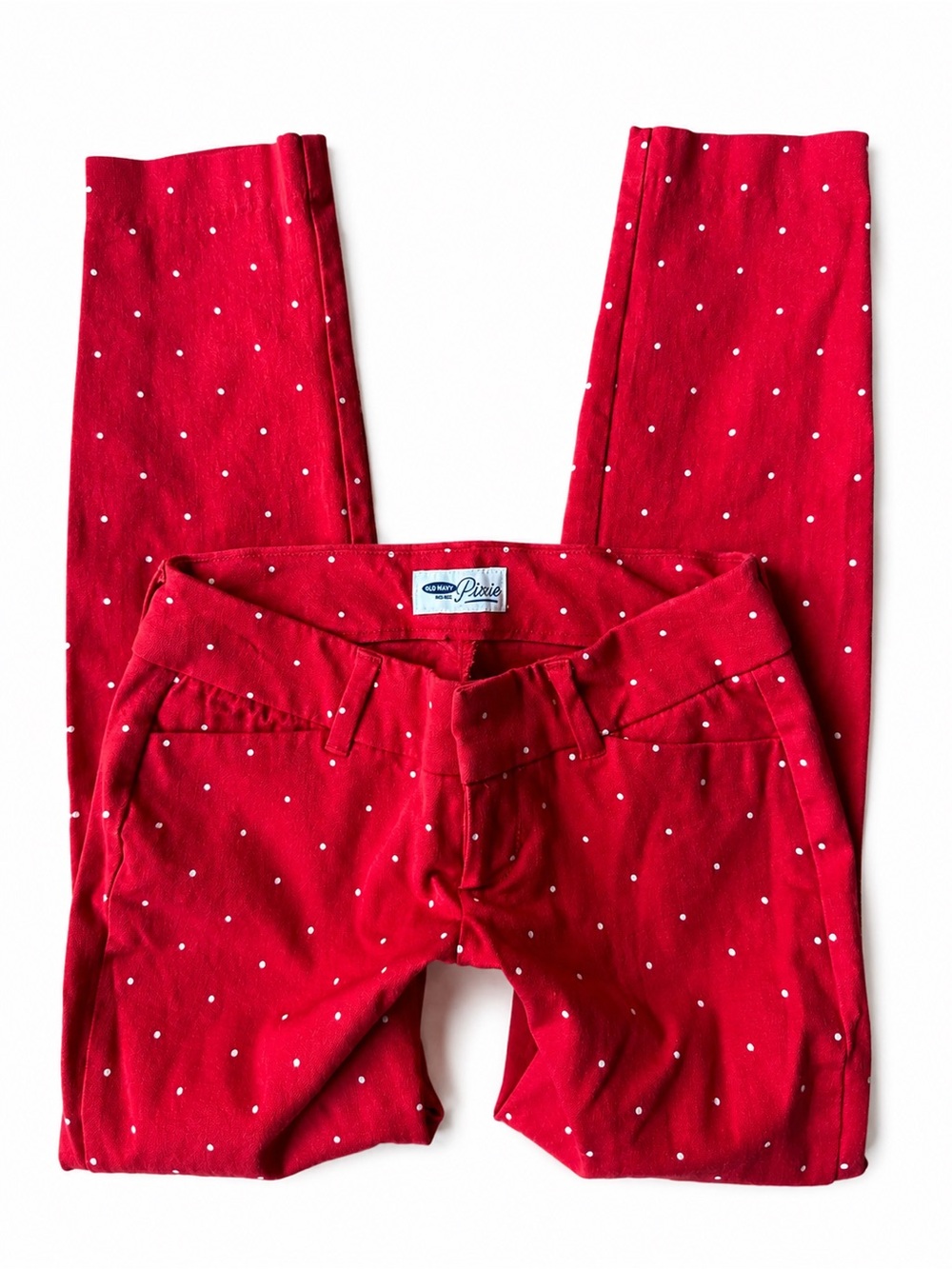 Old Navy Red Polka Dot Low Rise Trousers